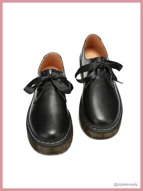 Lace-up Platform Chunky Loafers Lug Sole Oxford Shoes Office Work Dress Shoes